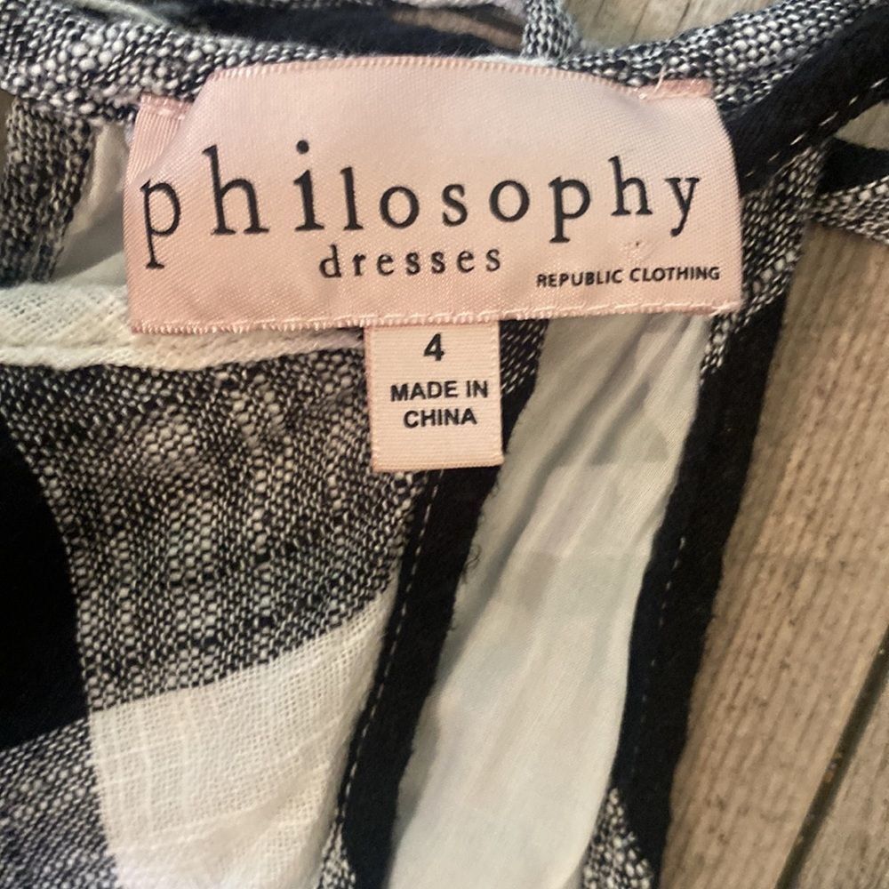 Philosophy Black and White Checkered Dress, Size  4 - Picture 4 of 8